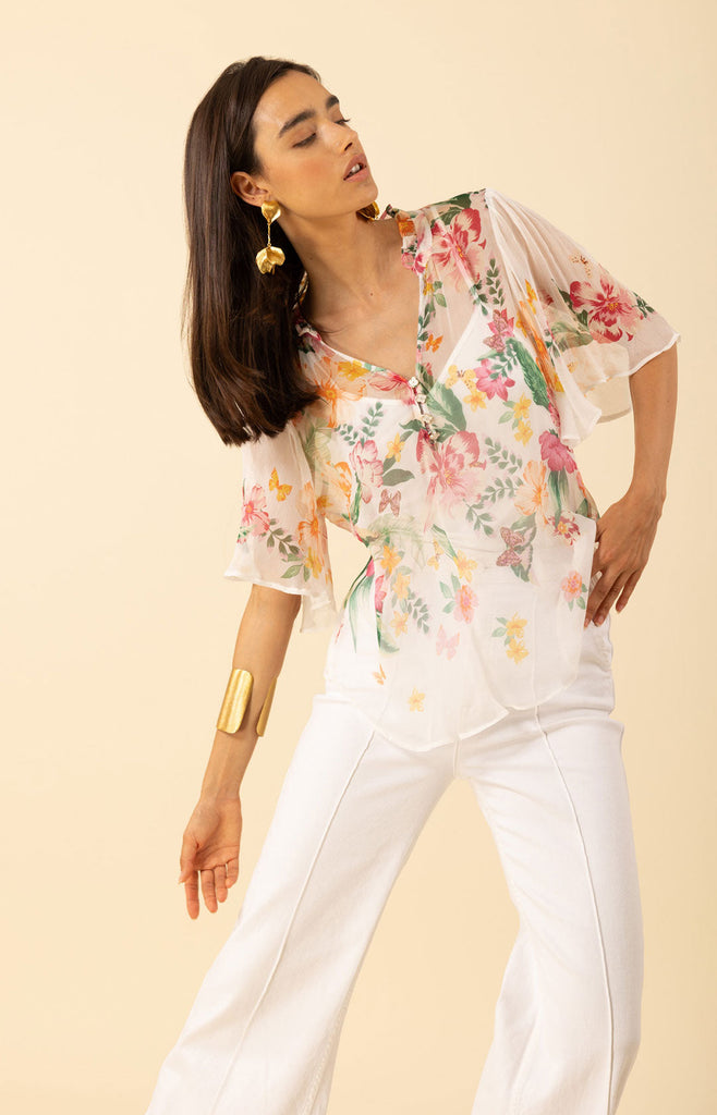 Noemi Crinkle Chiffon Top