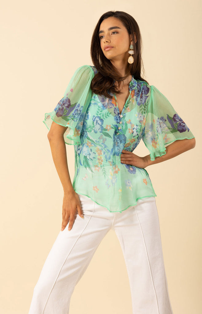 Noemi Crinkle Chiffon Top