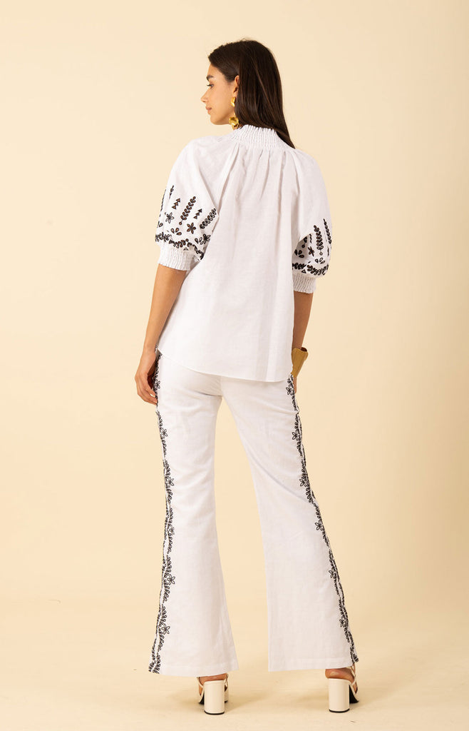 Fallon Embroidered Cotton Top